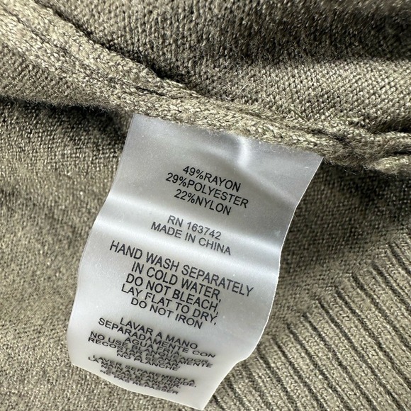 Aaeda Women's Floral Open Cardigan Olive w/ Pink Brown Orange Flowers Small - Picture 6 of 8